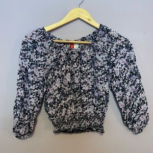 H&M Women’s Purple Floral Off the Shoulder Top